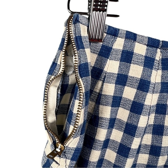 Vintage Guess Mini Skirt Women's 29 Gingham Blue White Side Zip 80's 90's - Picture 3 of 11